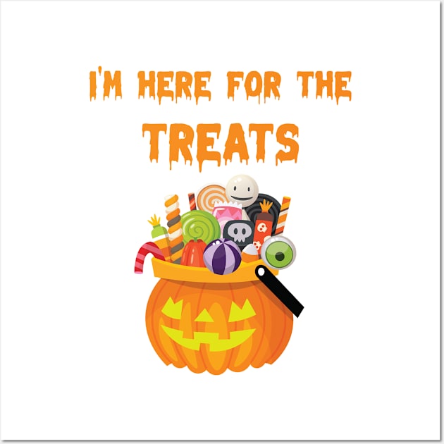 halloween i'm here for the treats Wall Art by Vizzzual